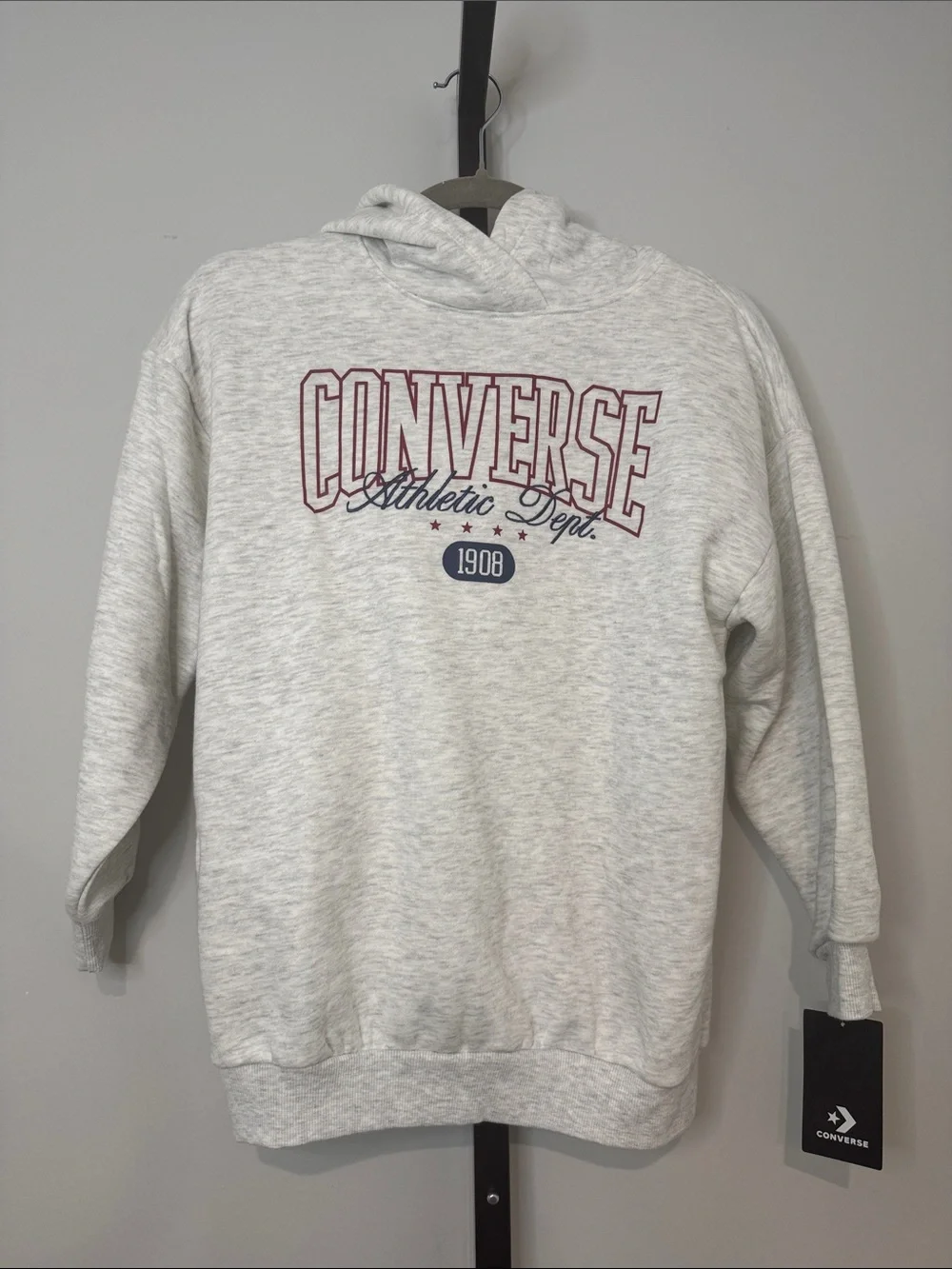 Converse Athletic Dept. Hooded Sweatshirt Gray Girls XS 6-9yrs New NWT